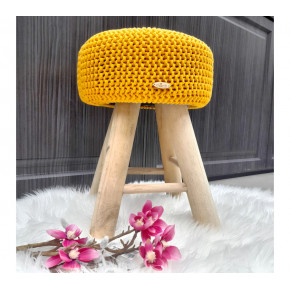 Drevená taburetka stolček - žltá