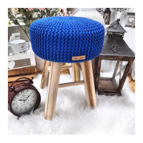 Drevená taburetka stolček - kráľovská modrá