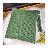 Pletený vankúš - avokádová zelená farba